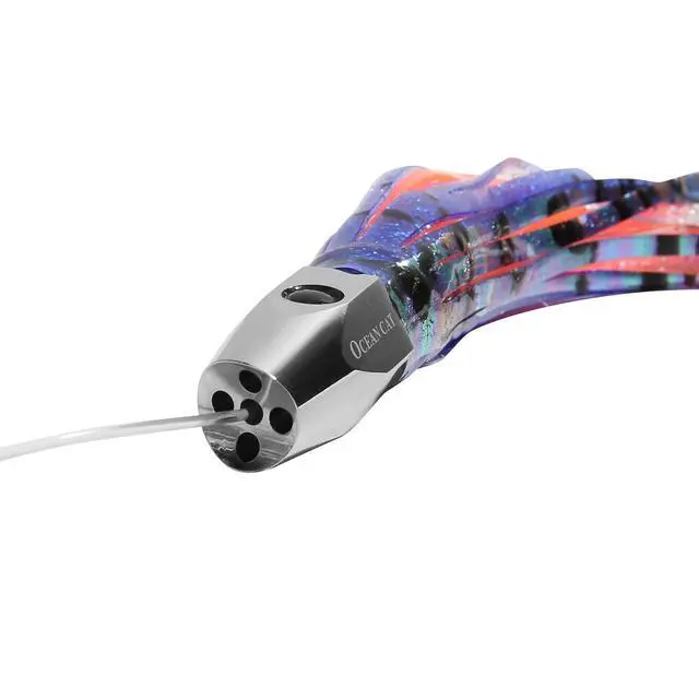 Alt view image 5 of 7 - Saltwater Trolling Lures Set, Offshore Fishing Lure Rigged Circle Hook & 6 in/9 in Hoochie Octopus/Squid Skirts for Catching Mahi, Tuna, Wahoo and Big Game Fishes