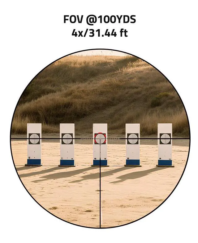 Alt view image 3 of 7 - Compact Rifle Scope with Illuminated Reticle, Zero Reset, Fixed Magnification Hunting Riflescope with 30mm Offset Scope Mount