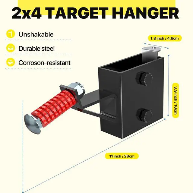 Alt view image 3 of 7 - 2x4 Steel Target Hanger | AR500 2x4 Shooting Target Stand Brackets | Target Holders for Shooting | Steel Gong Target Conversion Adapter for Range | Indoor | Outdoor