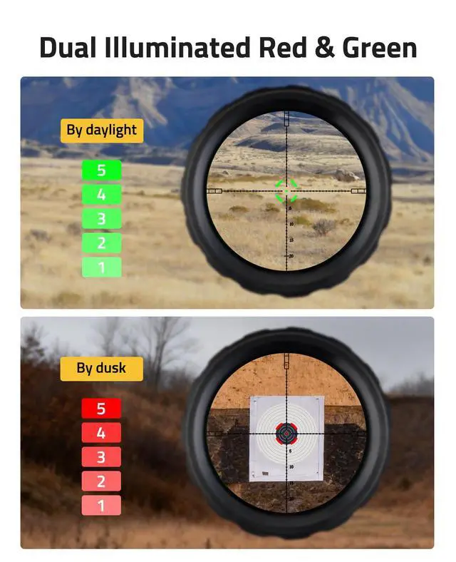 Alt view image 4 of 7 - Compact Rifle Scope with Illuminated Reticle, Zero Reset, Fixed Magnification Hunting Riflescope with 30mm Offset Scope Mount