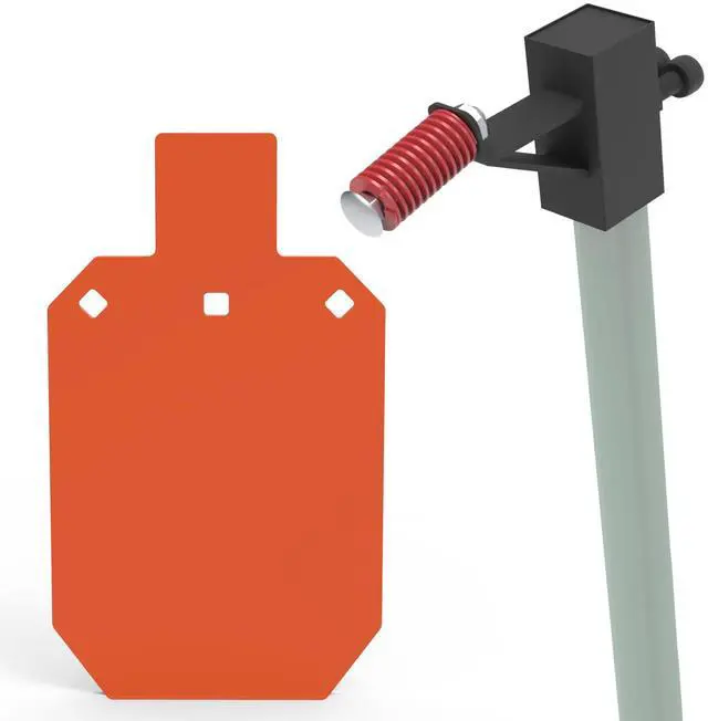 Main image of AR500 Steel Target for Shooting, 1/2 inch Thick Metal Target, Neon Orange Color (1/2 inch Thick with 7" x 12" Size), with T Post Hanger