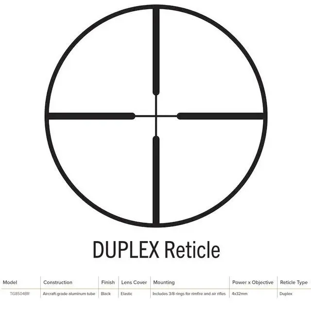 Alt view image 7 of 7 - 4x32MM Compact Tactical Hunting Shooting Durable Waterproof Fogproof Scratch-Resistant Aluminum Tube Duplex Reticle Riflescope with Weaver-Style 3/8 Mount & Lens Covers Included
