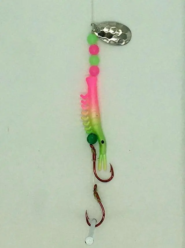 Alt view image 3 of 7 - Kokanee Salmon Shrimp & Hoochies Fishing Lures - Multicolor Packs Including Micro Hoochies & Shrimp - Durable Plastic Construction with Sharp Octopus Hooks - Ideal for Kokanee & Trout