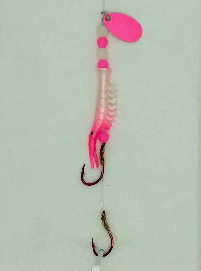 Alt view image 5 of 7 - Kokanee Salmon Shrimp & Hoochies Fishing Lures - Multicolor Packs Including Micro Hoochies & Shrimp - Durable Plastic Construction with Sharp Octopus Hooks - Ideal for Kokanee & Trout