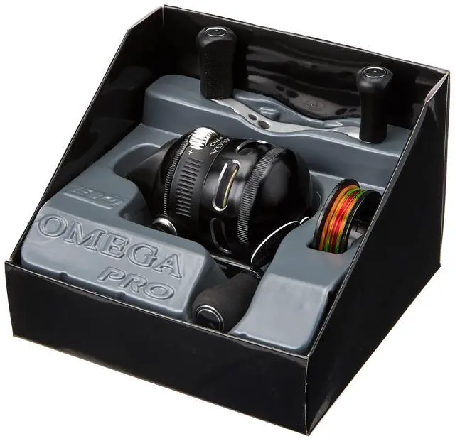 Alt view image 3 of 7 - Omega Pro Spincast Fishing Reel, Dual Ceramic Pick-up Pins, Solid-Brass Pinion Gear, GlideLine ll Line Retrieval System, Pre-Spooled