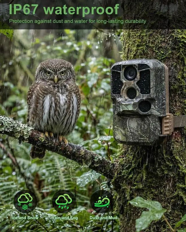 Alt view image 4 of 7 - Trail Camera WiFi 4K 84MP with 64GB Memory Card, Game Camera with Night Vision, 0.1s Trigger Motion Activated, IP67 Waterproof 130°Wide-Angle 42pcs No Glow Infrared LEDs for Wildlife Monitoring