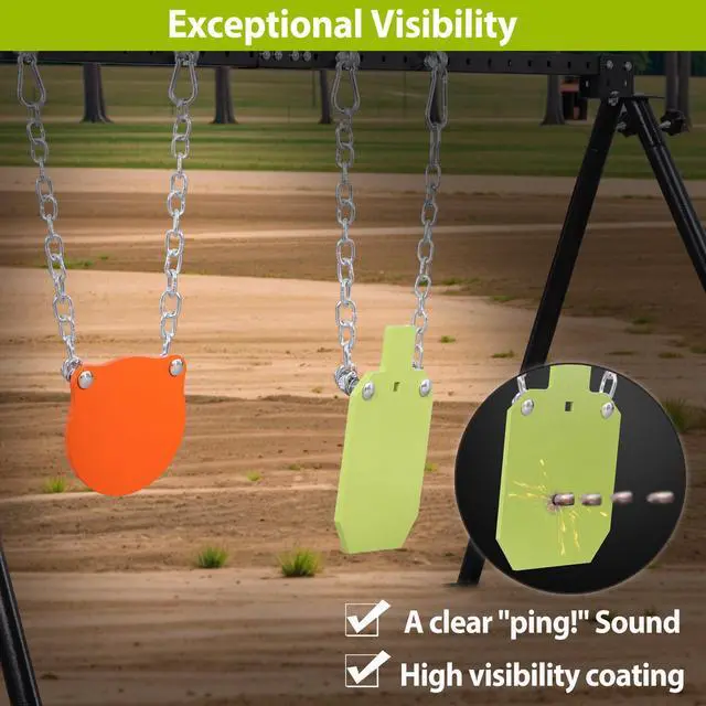 Alt view image 4 of 7 - AR500 Steel Shooting Targets, Laser-Cut Metal Targets with High-Visibility Glow Neon Color for Reactive Range Shooting