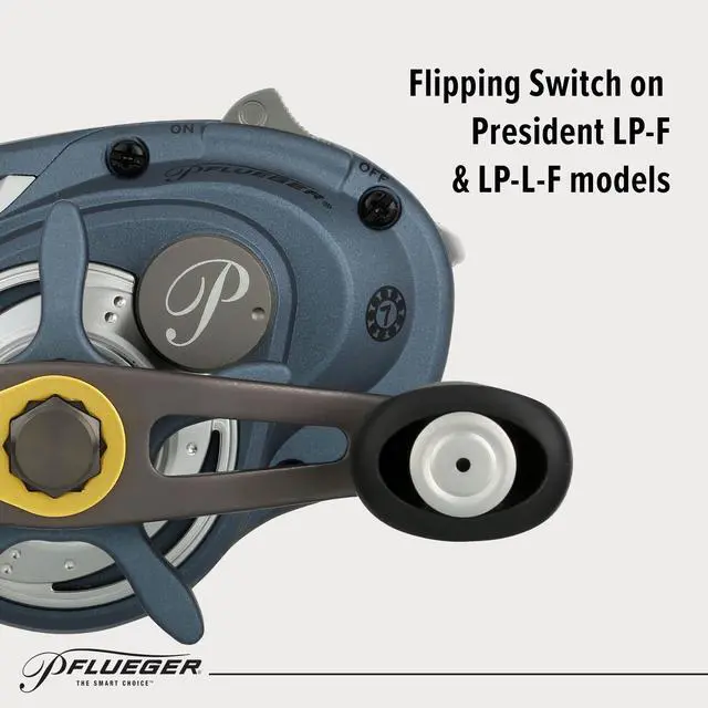 Alt view image 7 of 7 - President Baitcast Low Profile Fishing Reel