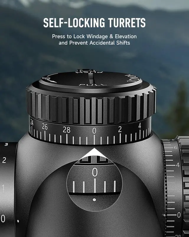Alt view image 5 of 7 - FFP LPVO Rifle Scope 1-6x/1-8x/1-10x with Red & Green Illuminated Reticle, Self-Locking Turrets & Cantilever Mount for Picatinny Rail