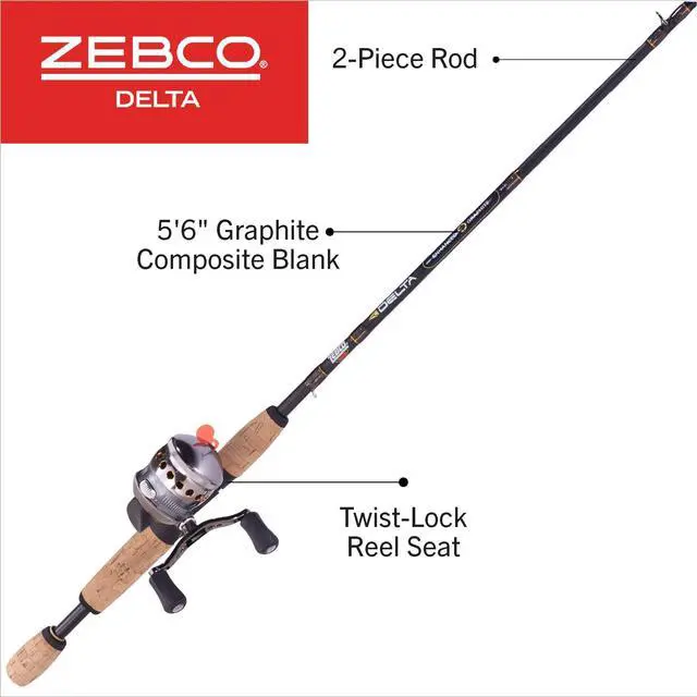 Alt view image 2 of 7 - Delta Spincast Reel and Fishing Rod Combo, Instant Anti-Reverse Clutch, Changeable Right- or Left-Hand Retrieve, Pre-Spooled with Fishing Line