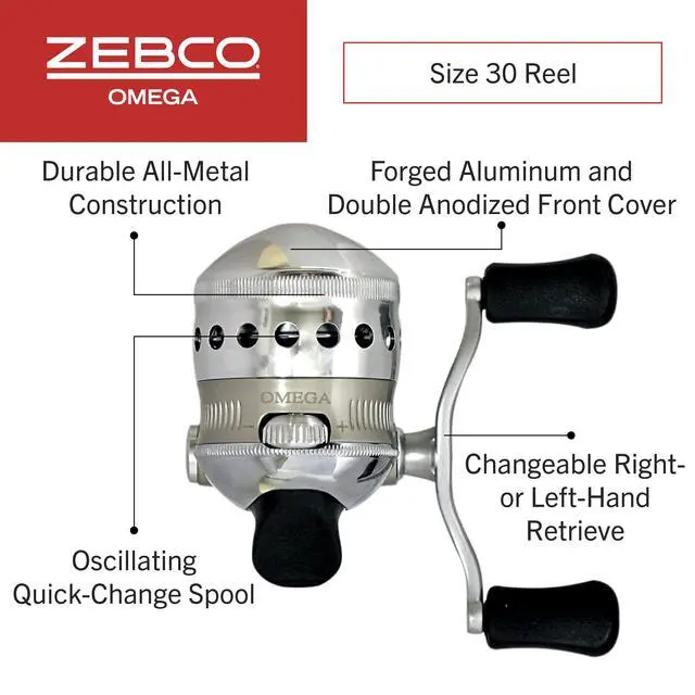 Alt view image 2 of 7 - Omega Spincast Fishing Reel, 7 Bearings (6 + Clutch), Instant Anti-Reverse with a Smooth Dial-Adjustable Drag, Powerful All-Metal Gears and Spare Spool