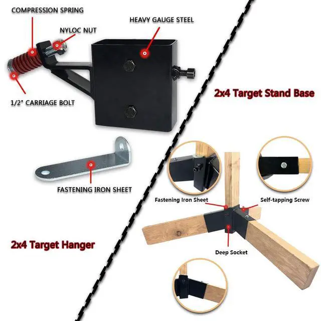 Alt view image 2 of 7 - Target Stand System - AR500 Steel Target with 2x4 Mount Kit
