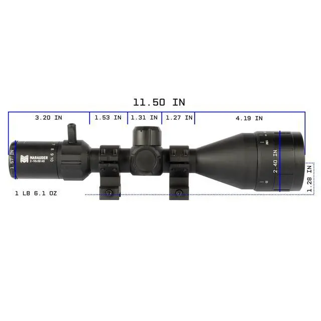 Alt view image 2 of 7 - Marauder 2-10x50 MPVO Rifle Scope with AO Adjustable Objective