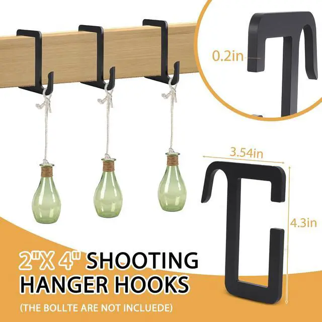 Alt view image 2 of 7 - 2x4 Target Stand Brackets Set|Heavy Duty Y & T Connectors|12 Hanger Hooks | 0.2Thick Steel Frame (1.6" x 3.6" I.D) for AR500 Steel Targets, Outdoor Shooting Range & Archery Training
