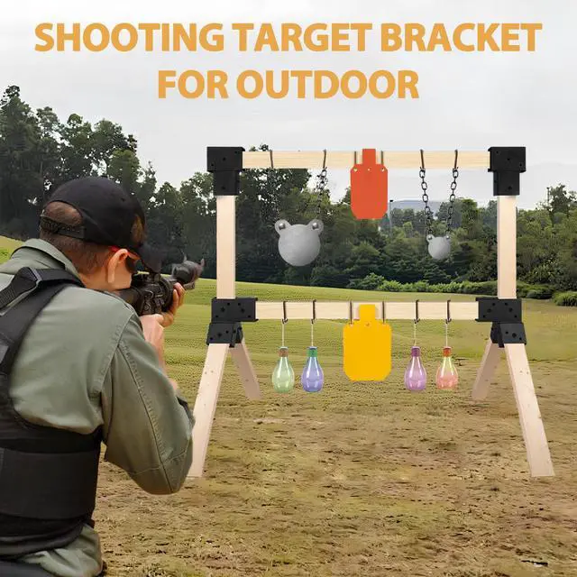 Alt view image 6 of 7 - 2x4 Target Stand Brackets Set|Heavy Duty Y & T Connectors|12 Hanger Hooks | 0.2Thick Steel Frame (1.6" x 3.6" I.D) for AR500 Steel Targets, Outdoor Shooting Range & Archery Training
