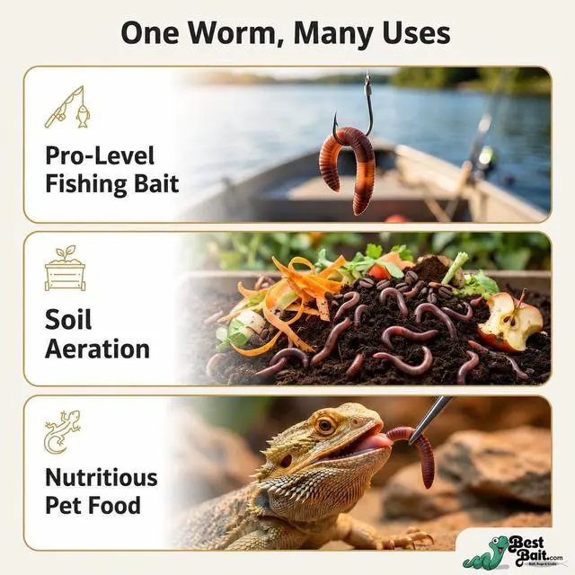 Alt view image 3 of 7 - Count Green Canadian Nightcrawlers (4-6 inch) Worms Treated with Worm-Glo Fishing Bait