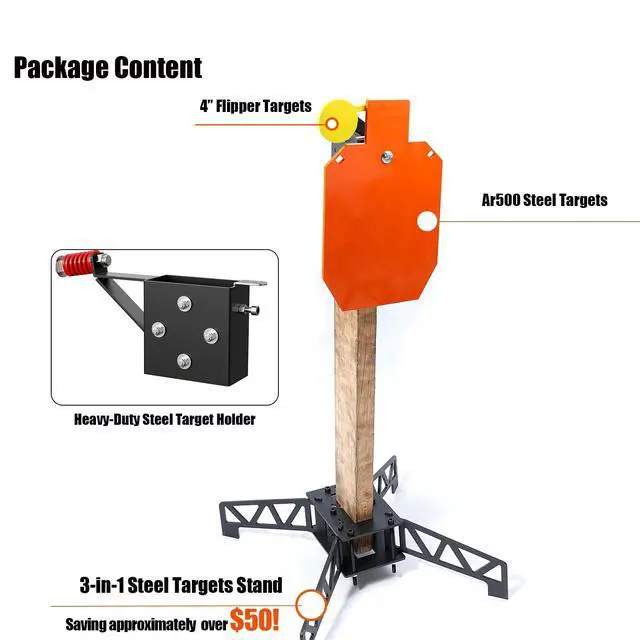 Alt view image 2 of 7 - AR500 Steel Shooting Target Set - 3/8" Thick Hostage Reactive Target with 3-in-1 Multi-Function Steel Target Stand for Shooting Practice
