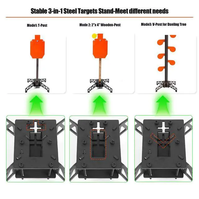 Alt view image 4 of 7 - AR500 Steel Shooting Target Set - 3/8" Thick Hostage Reactive Target with 3-in-1 Multi-Function Steel Target Stand for Shooting Practice