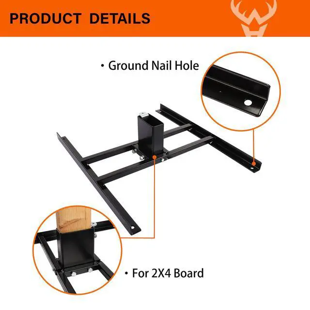 Alt view image 6 of 6 - 2x4 Target Stand Base for AR500 Steel Shooting Targets - Double T-Shaped Base for Shooting Range Outdoor