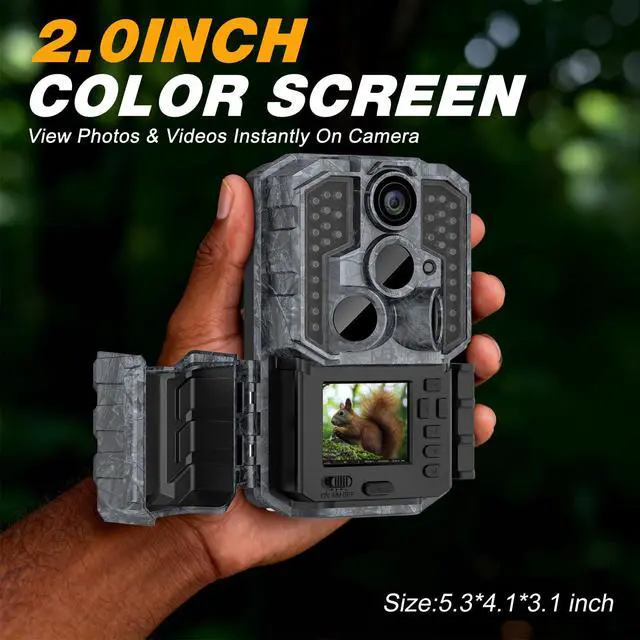 Alt view image 7 of 7 - AI Trail Camera 48MP 4K Game Camera | 48MP 4K Auto Animal Classification No Glow Night Vision Deer Scouting Backyard Monitoring with Sound