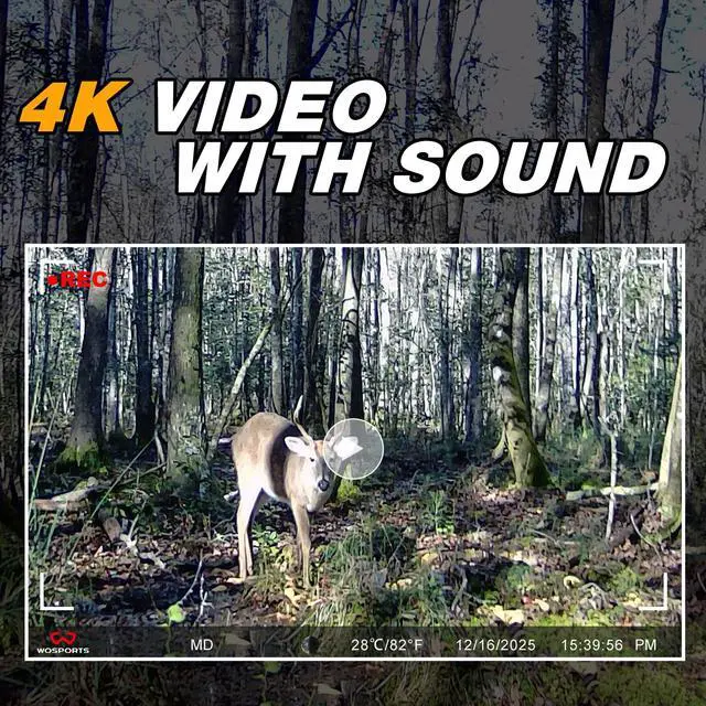 Alt view image 5 of 7 - AI Trail Camera 48MP 4K Game Camera | 48MP 4K Auto Animal Classification No Glow Night Vision Deer Scouting Backyard Monitoring with Sound