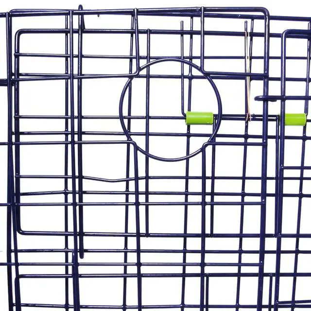 Alt view image 3 of 7 - 24" Fold-Up Pacific Coast Crab Trap | Vinyl-Coated Steel Wire, Foldable, Easy Storage & Transport | 4 Entrance Doors & 2 Escape Rings | Blue