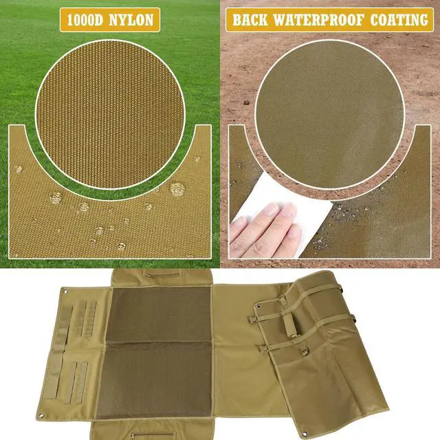 Alt view image 2 of 7 - Shooting Mats Prone Padded, Extra Large Portable Roll Up Folded Waterproof Non-Slip Tactical Shooting Mat with Thickened Cotton Padding, Bipod Holder & 2 Accessory Pockets for Range Shooting Hunting