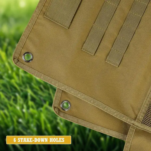 Alt view image 6 of 7 - Shooting Mats Prone Padded, Extra Large Portable Roll Up Folded Waterproof Non-Slip Tactical Shooting Mat with Thickened Cotton Padding, Bipod Holder & 2 Accessory Pockets for Range Shooting Hunting