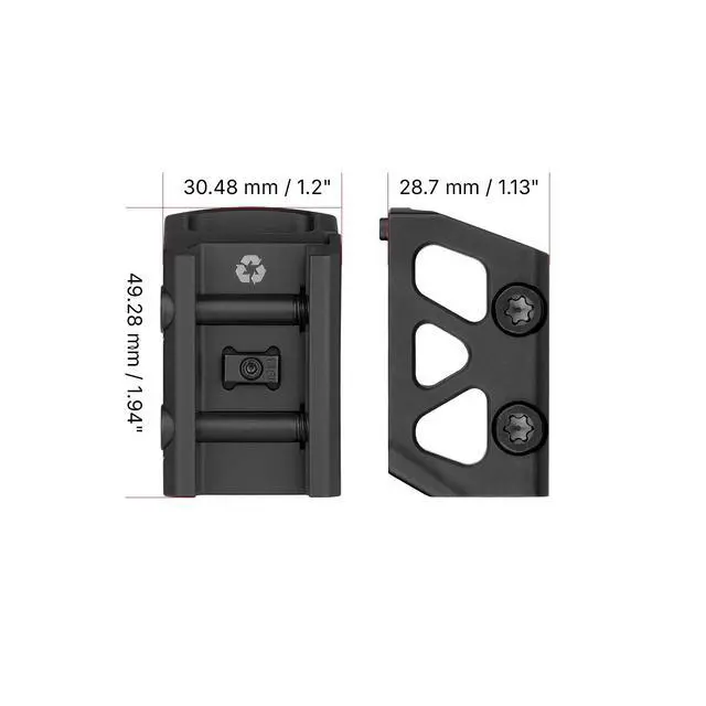 Alt view image 2 of 7 - OSP-157 Picatinny Riser Mount for RMR/407C/507C Footprint Red Dot, 1.134" Saddle Height Adapter Plate