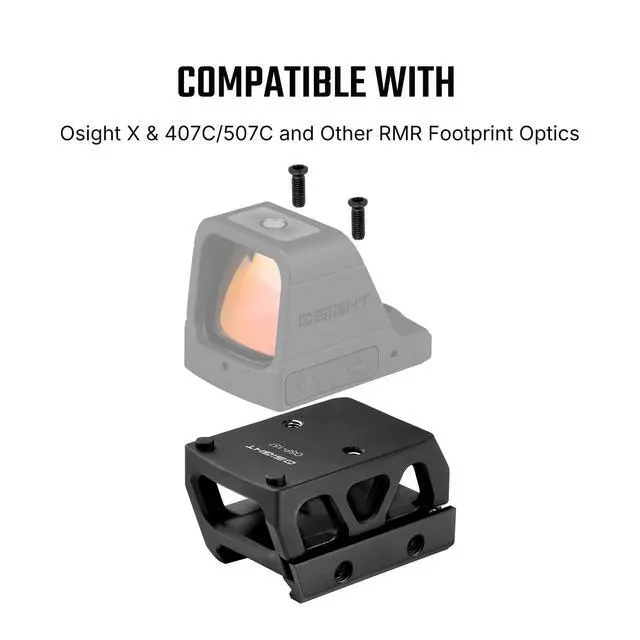 Alt view image 3 of 7 - OSP-157 Picatinny Riser Mount for RMR/407C/507C Footprint Red Dot, 1.134" Saddle Height Adapter Plate