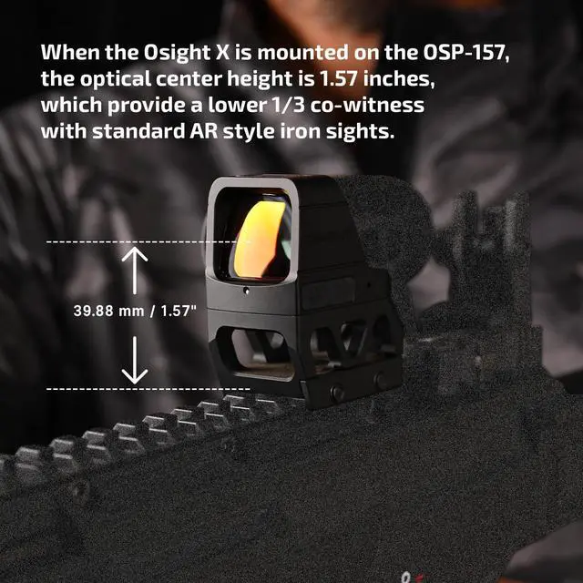 Alt view image 4 of 7 - OSP-157 Picatinny Riser Mount for RMR/407C/507C Footprint Red Dot, 1.134" Saddle Height Adapter Plate
