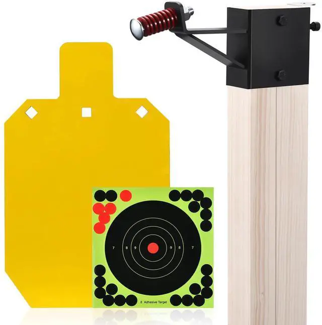 Main image of AR500 Steel Targets for Shooting with T Post Target Hanger, 1/2 Inch Thick Steel Target, 2 Mounting Options, Neon Yellow Color