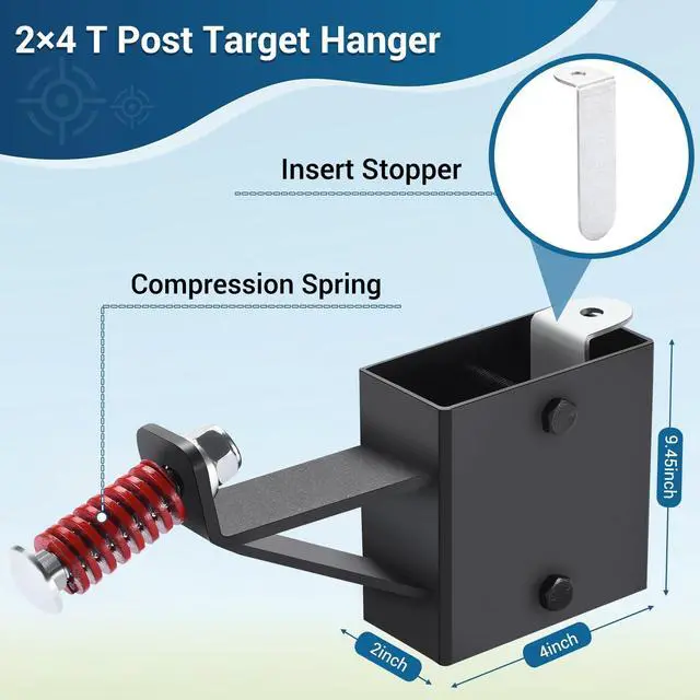 Alt view image 4 of 7 - AR500 Steel Targets for Shooting with T Post Target Hanger, 1/2 Inch Thick Steel Target, 2 Mounting Options, Neon Yellow Color