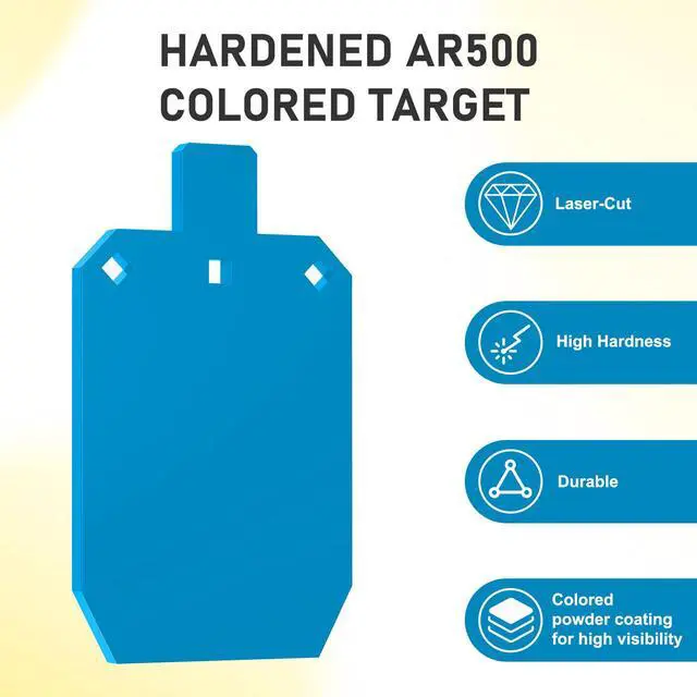 Alt view image 5 of 7 - AR500 Steel Targets for Shooting, 1/2'' Thick Silhouette Gong Combo Metal Targets for Shooting Laser Cut Steel