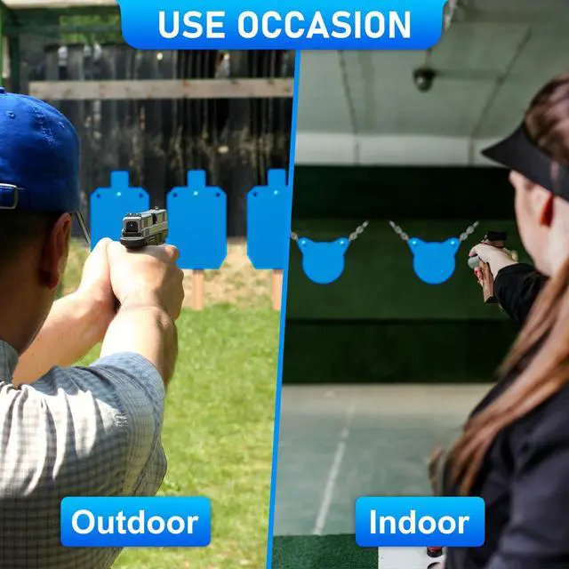 Alt view image 7 of 7 - AR500 Steel Targets for Shooting, 1/2'' Thick Silhouette Gong Combo Metal Targets for Shooting Laser Cut Steel