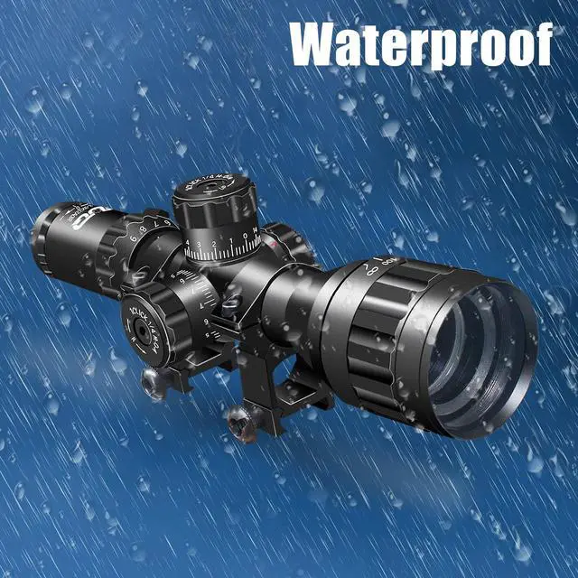Alt view image 5 of 6 - 3-9x32 Tactical Rifle Scopes,Front AO (Parallax Adjustment) Red Green Illuminated, Mil-dot Reticle,Locking/Hold Zero Turrets, High Profile Mount Rings