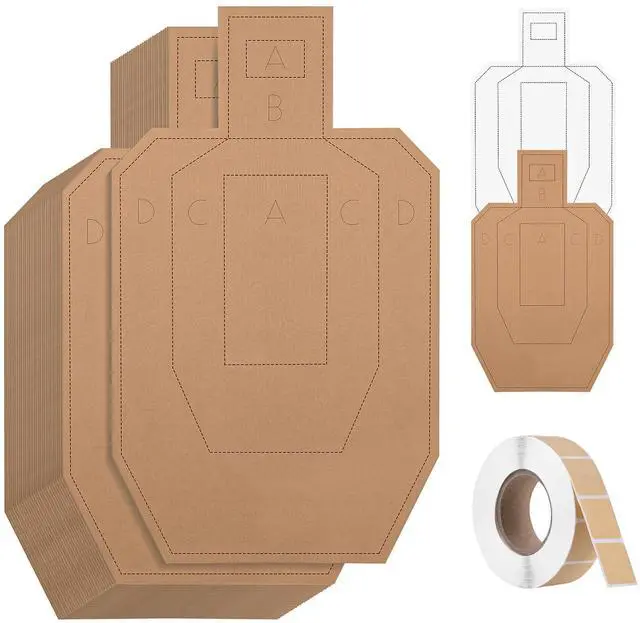 Main image of Shooting Targets for USPSA, 15/30/60/90/120PCS Cardboard Targets with Target Pasters, 30x18in Tactical Shooting Silhouette Target for Shooting Range Practice Competitions Training