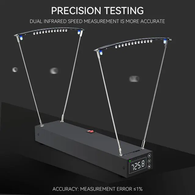 Alt view image 3 of 7 - Ballistic Chronograph for Rifle Shooting: Precision Speed Tester with FPS MPS Readings LCD Screens for Archery Arrow Bow
