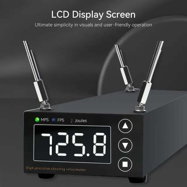 Alt view image 5 of 7 - Ballistic Chronograph for Rifle Shooting: Precision Speed Tester with FPS MPS Readings LCD Screens for Archery Arrow Bow
