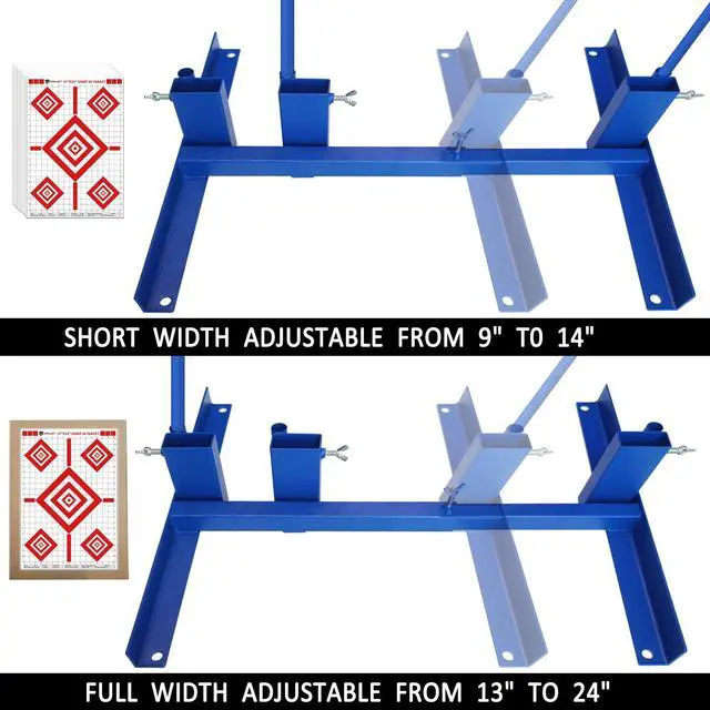 Alt view image 3 of 7 - Shooting Target Stand with 10pcs 17x25 Inch Sight in Paper Targets, Durable Paper Target Holder with Stable Adjustable Base for Cardboard Silhouette, H Shape, IPSC, IDPA Practice