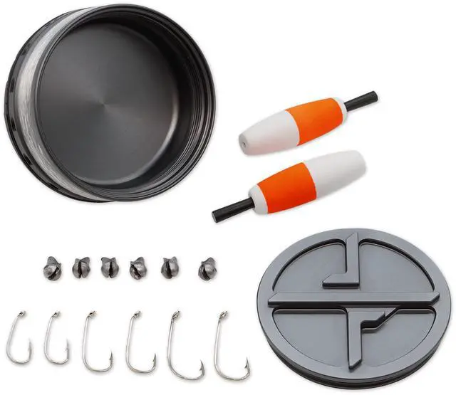Main image of xREEL Handline Survival Pocket Fishing Kit with Tackle Storage Compartment and Flexible TPE Finger Strap for Optimal Reel Control, Includes 6 Hooks, 6 Split Shot, and 2 Floats