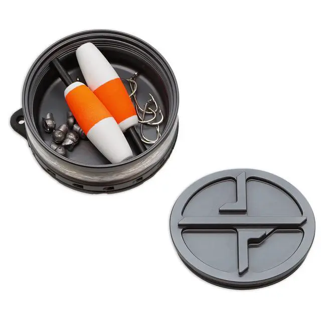 Alt view image 2 of 7 - xREEL Handline Survival Pocket Fishing Kit with Tackle Storage Compartment and Flexible TPE Finger Strap for Optimal Reel Control, Includes 6 Hooks, 6 Split Shot, and 2 Floats