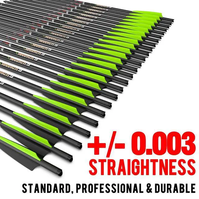 Alt view image 4 of 7 - 100% Pure Carbon Crossbow Bolts, 0.001"/0.003"/0.006" Buy 12 Get 12 Free! 20/22 Inch Professional Standard Hunting Crossbolts with Removable Tips(24 pcs)