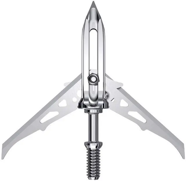 Main image of Mechanical Broadheads 100 Grain - Crossbow Broadheads with 2-Inch Cut, Internal Spring Clip System, 500 FPS Rated Titanium, Steel & Aluminum Options for Crossbow Bolts (3-Pack)