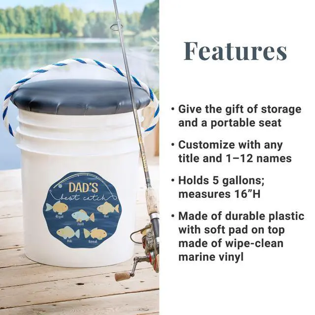 Alt view image 3 of 7 - Seated Fishing Pail - for Him