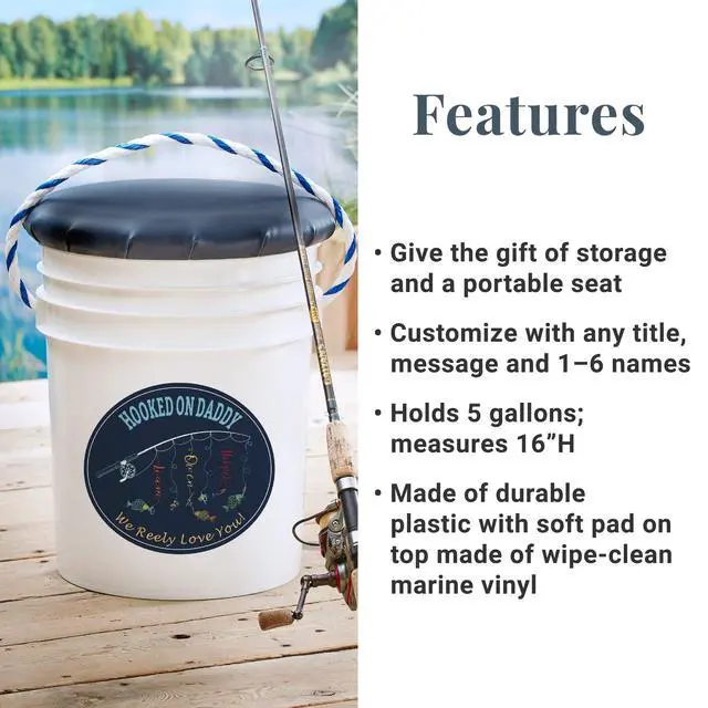 Alt view image 2 of 6 - Custom Fishing Pail-for Him