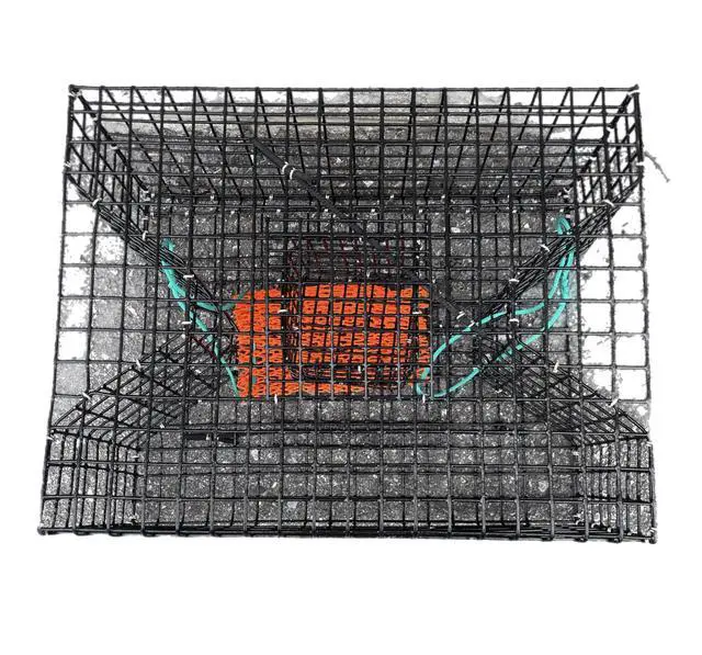 Alt view image 3 of 3 - JOYFISH Pinfish Trap with MESH CHUM Bag, black