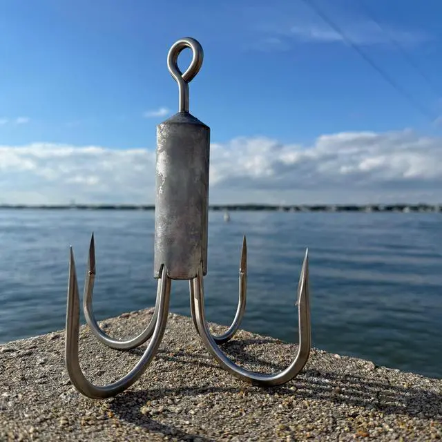 Alt view image 4 of 4 - Fishing Bridge and Pier Gaff for Retrieving Your Catch - Stainless Steel Hooks