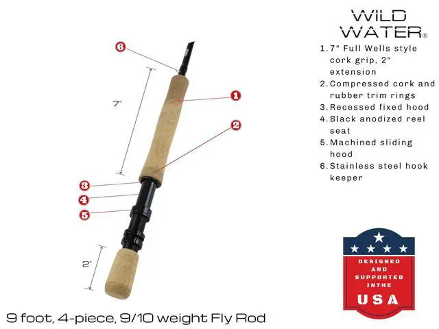 Alt view image 3 of 7 - Fly Fishing AX Series Fly Rod | IM8 Graphite Blank | 3/4/5/6/7/8/9/10/12 wt Rods | 56/7/8/9/10/11 ft | Lightweight Pole Medium Fast Action