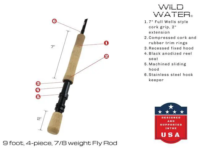 Alt view image 3 of 7 - Fly Fishing AX Series Fly Rod | IM8 Graphite Blank | 3/4/5/6/7/8/9/10/12 wt Rods | 56/7/8/9/10/11 ft | Lightweight Pole Medium Fast Action